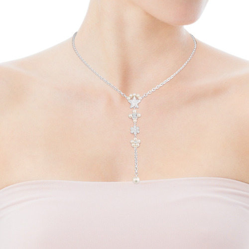 Collar Tous Real Sisy De Plata Con Perlas