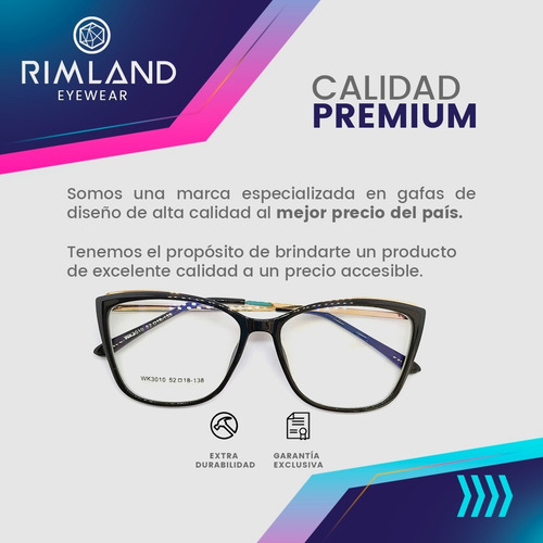 Imagen 3 de 5 de Armazón Lentes Marcos Anteojos Rimland (sku7107)