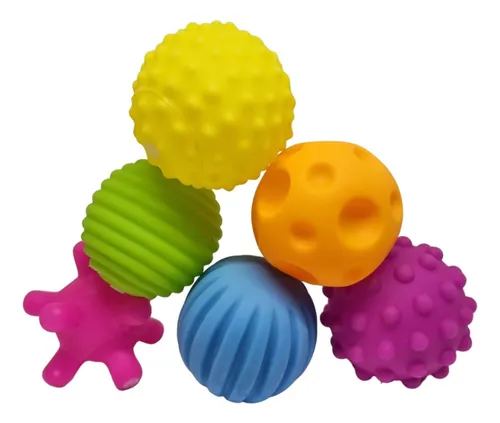 Set 6 Pelotas Sensoriales Didácticas Para Bebé Con Texturas