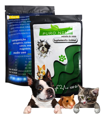Suplemento Natural Orgânico A Base De Neem Nin Indiano Cães