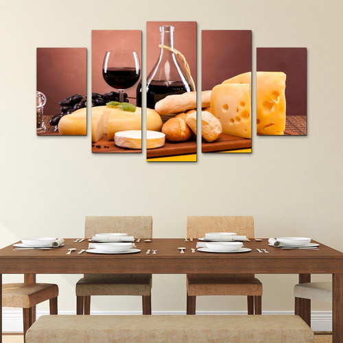 Cuadros Decorativos Quesos Y Vinos 150x80 Comedores Modernos