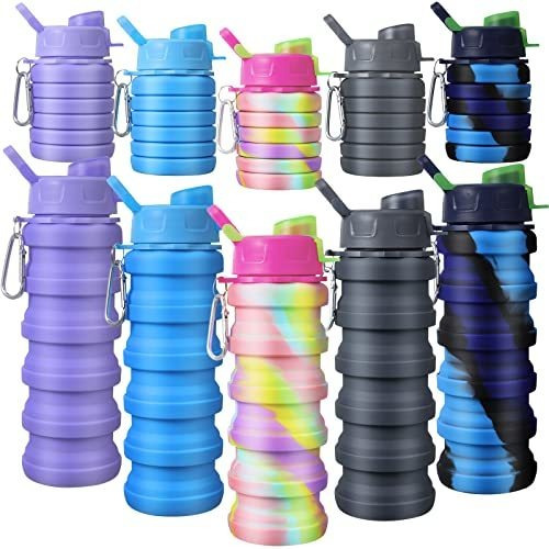 Chengu 5 Pcs Collapsible Water Bottles 16 Oz Agua Xyzjz