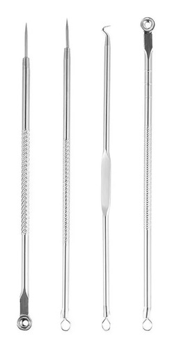 Imagem 6 de 8 de Extrator Removedor Cravo Espinha Kit 4 Agulhas Aço Inox
