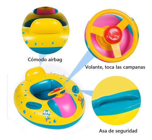 Flotador Inflable Infantil Con Sombrilla 60 Cm Pvc