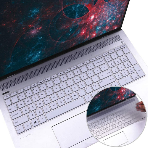 Protector De Teclado Usa Hp 15-db 15-dw 15-dy Blanco Y Trans