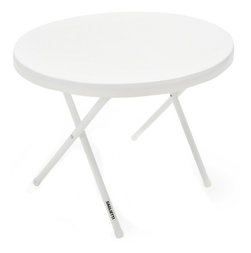 Imagen 1 de 10 de Mesa Ratona Baja Redonda 60 Cm Plegable Jardin Playa Camping
