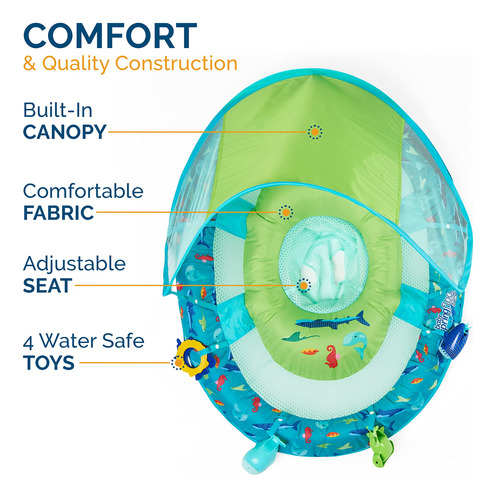 Flotador Primaveral Para Bebé Con Protector Solar Y Juguetes