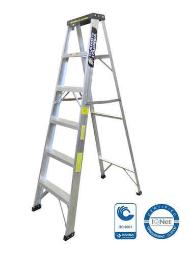 Escalera Aluminio Tijera 6 Pasos / 1.80 Metros 102 Kg