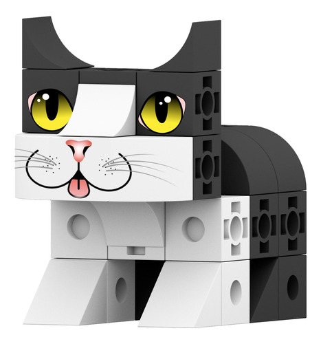 Promo! Juguete Didactico Armable En Forma De Gato Pet Cubics