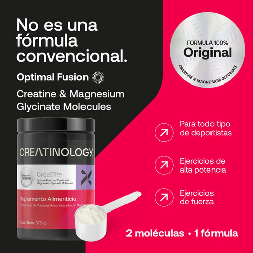 Imagen 4 de 5 de Creatina Monohidratada Polvo Creatinology Magnesio 575g Sabor Sin Sabor
