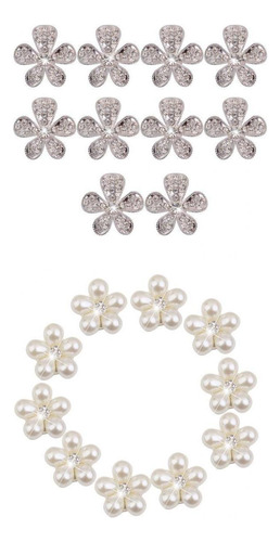 20 Piezas F Crystal Flower Rhinestone Botones Diy Craft