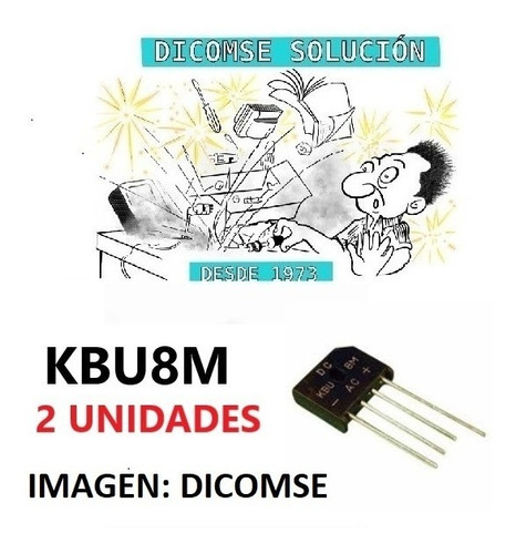 Puente De Diodos 8a 1000v En Linea Kbu8m Kbu X 2 Unidades