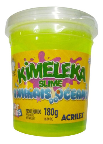 Slime Kimeleka Animais Oceano 180g Amarelo Limão Acrilex