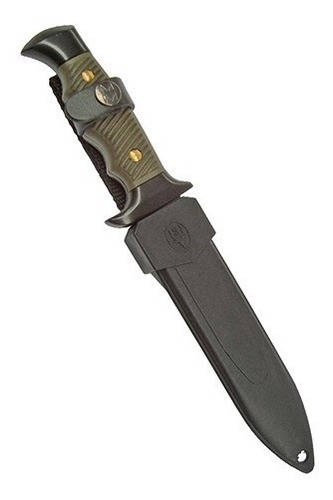 Imagen 2 de 5 de Cuchillo Mountain 160 Mm Negro/verde C/funda Marca Muela