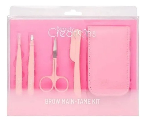 Kit Tijeras Y Pinzas Rosa Pastel 5 Piezas Beauty Creations