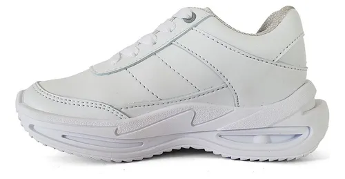 Tenis Escolar Deportivo Cordón Unisex Blanco Titinos 4799-1