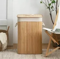 Comprar Cesto Plegable De Bambú Para Ropa Sucia 30x40x60cm