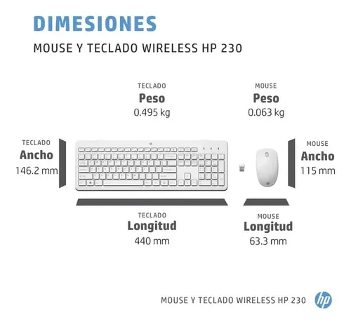 Teclado y ratón inalámbricos hp pavilion 800 blanco sale