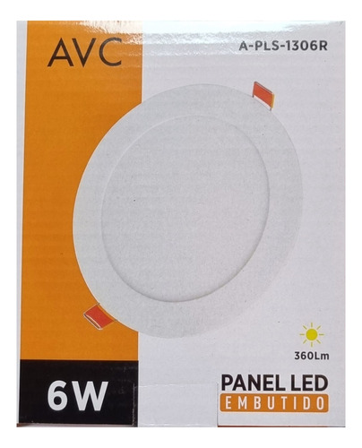 Foco Panel Led Embutido Redondo 6w Luz Fria Avc X10 Unidades