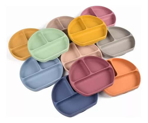 Conjunto De 5 Utensílios De Mesa De Silicone Para Bebês