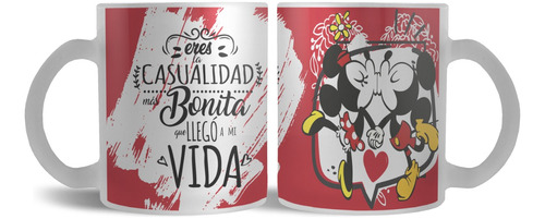 Taza Satinada Mickey Y Minnie Eres La Mejor Casualidad