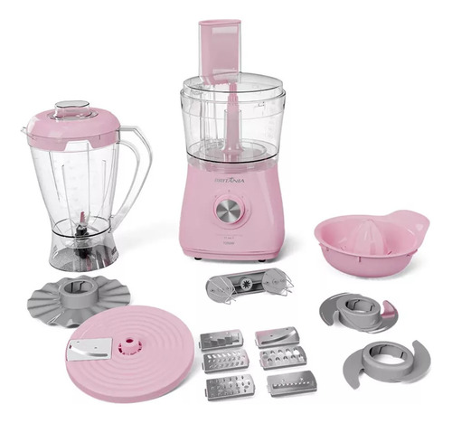 Multiprocessador Britânia Bmp1100rs 12 Em 1 Rosa 1000w 110v