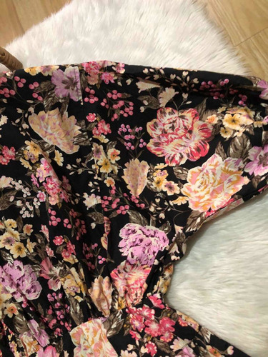 Imagen 5 de 5 de Vestido Corto Manga Amplia Cintura Elástica Talla Xl Nuevo