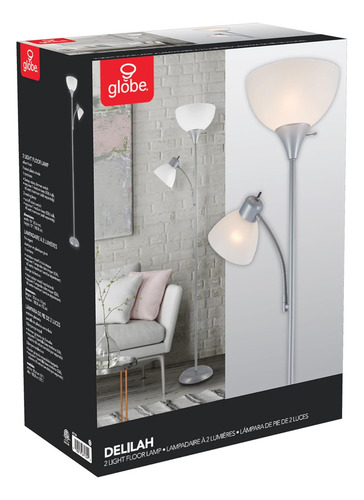 Globo Eléctrico 67134 Dalila Lámpara De Pie, De Plata
