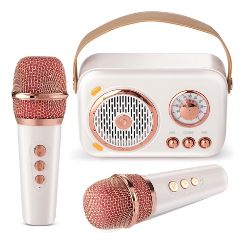Máquina Karaoke Con 2 Micrófonos Inalámbrico Altavoz Karaoke