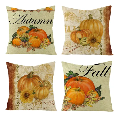 Juego 4 Funda Almohada Otoño 18.0 X In Decoracion