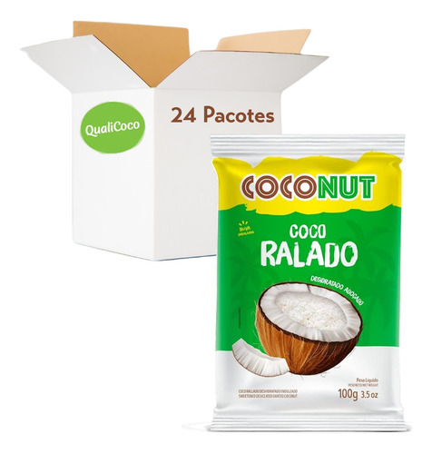 Kit Coco Ralado Adoçado 100g Coconut (24 Pacotes) Kit