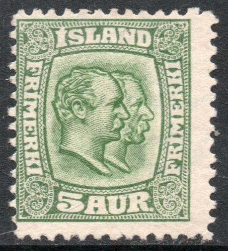 Islandia Sello Nuevo Frederik 8° Y Christian 9° X5a Año 1907