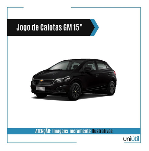 Jogo 4 Calotas Aro 15 Onix Prisma 2017 Até 2019 Preto Fosco