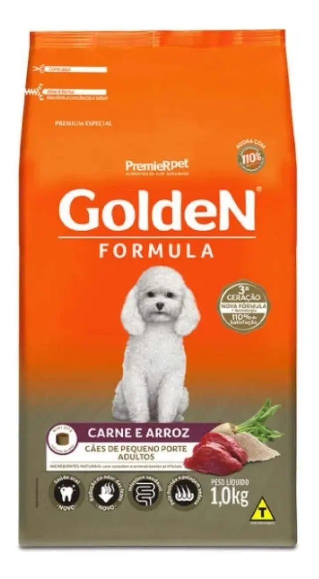 Ração Seca Golden Fórmula Cães Adultos Raças Pequenas Carne e Arroz 1kg