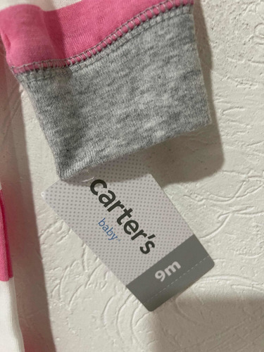 Mameluco Manga Larga Carter´s Rosa Con Blanco