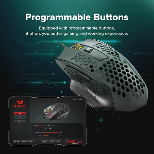 Mouse Gaming Redragon Bomber M722 Ultra-ligero Con Cable