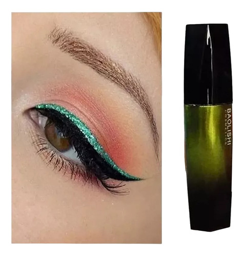 Delineador Liquido Para Ojos Con Glitter Color Verde