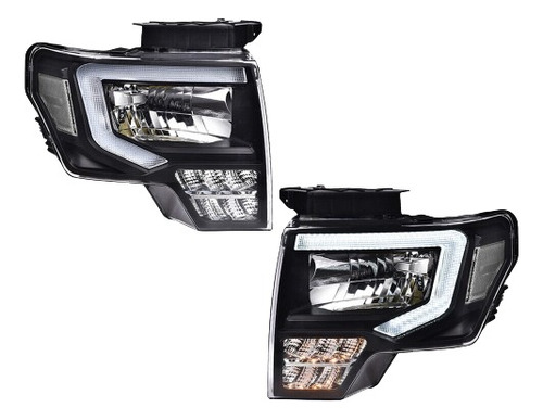 Par De Faros Ford F-150 Negros 2009 2010 2011 2012 2013 2014
