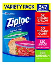 Comprar Bolsas de Plástico Reutilizables Ziploc con Doble Cierre Paquete Mixto con 52 Bolsas Grandes 50 Bolsas Medianas 120 Bolsas para Snack y 125 Bolsas para Sándwich