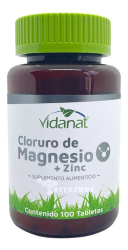 Imagen 1 de 4 de Cloruro De Magnesio 100 Cápsulas 500 Mg Vidanat