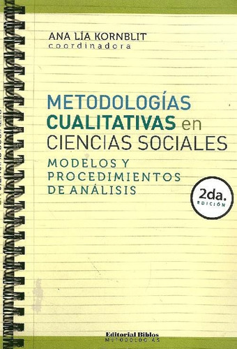 Libro Metodologías Cualitativas En Ciencias Sociales De Ana