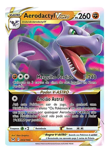 Carta Pokémon Aerodactyl V Astro Coleção Origem Perdida