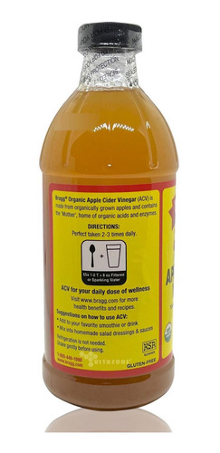 Imagen 5 de 6 de Vinagre De Manzana Orgánico 473 Ml Bragg