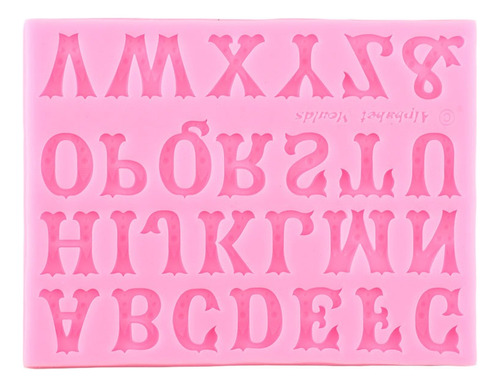1pcs Molde De Silicona Letras Mayúscula Fondant Pasta Resina Color Rosa
