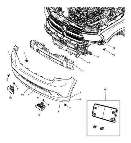 Imagen 2 de 4 de Parachoques Del Inferior Mopar Dodge Durango 5.7l 2011-2013