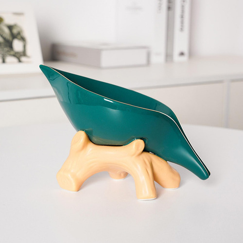 Jabonera De Cerámica Para Encimera Con Soporte Para Verde