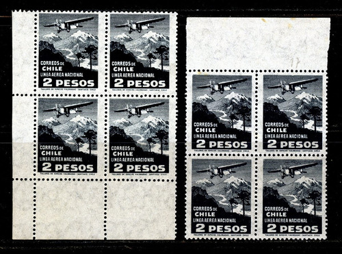 Sellos Línea Aérea Nacional - Paisajes. Con Fili. Chile 1931