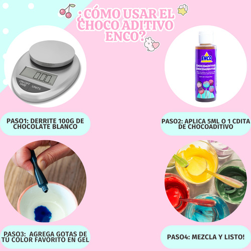 Choco Aditivo Pintar Chocolate Colores En Gel Enco 120g 1 Pz