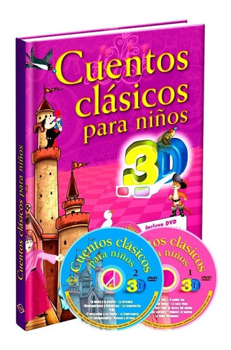 Libro Cuentos Clásicos Para Niños 3d + 2 Dvds