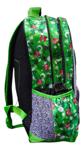 Kit Mochila Lonchera Lapicera Minecraft Creeper Ss Boom Ruz Verde Impresion 3d